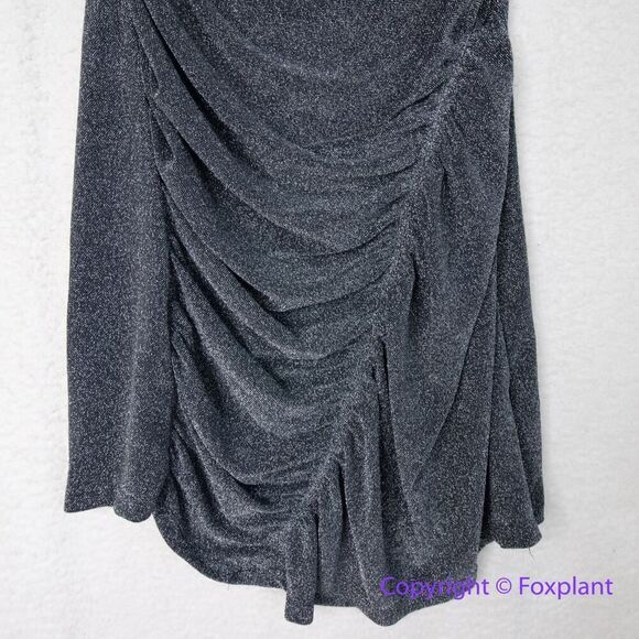 New!  Free People Malia‎ dress One Shoulder Metallic Mini Cocktail Women size XL - Picture 4 of 13